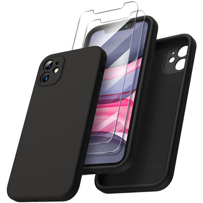 ORNARTO Liquid Silicone iPhone 11 Case with Camera Protection and 2 Screen Protectors