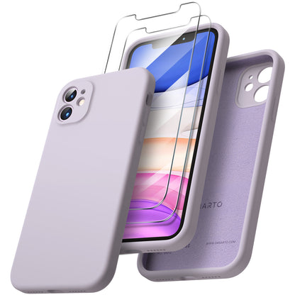 ORNARTO Liquid Silicone iPhone 11 Case with Camera Protection and 2 Screen Protectors