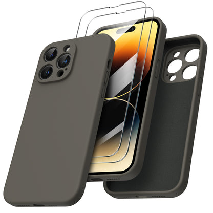 ORNARTO Liquid Silicone iPhone 14 Pro Max Case with Camera Protection and 2 Screen Protectors