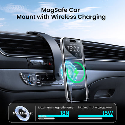 Bendable car mount compatible with MagSafe, fits all sizes smartphones