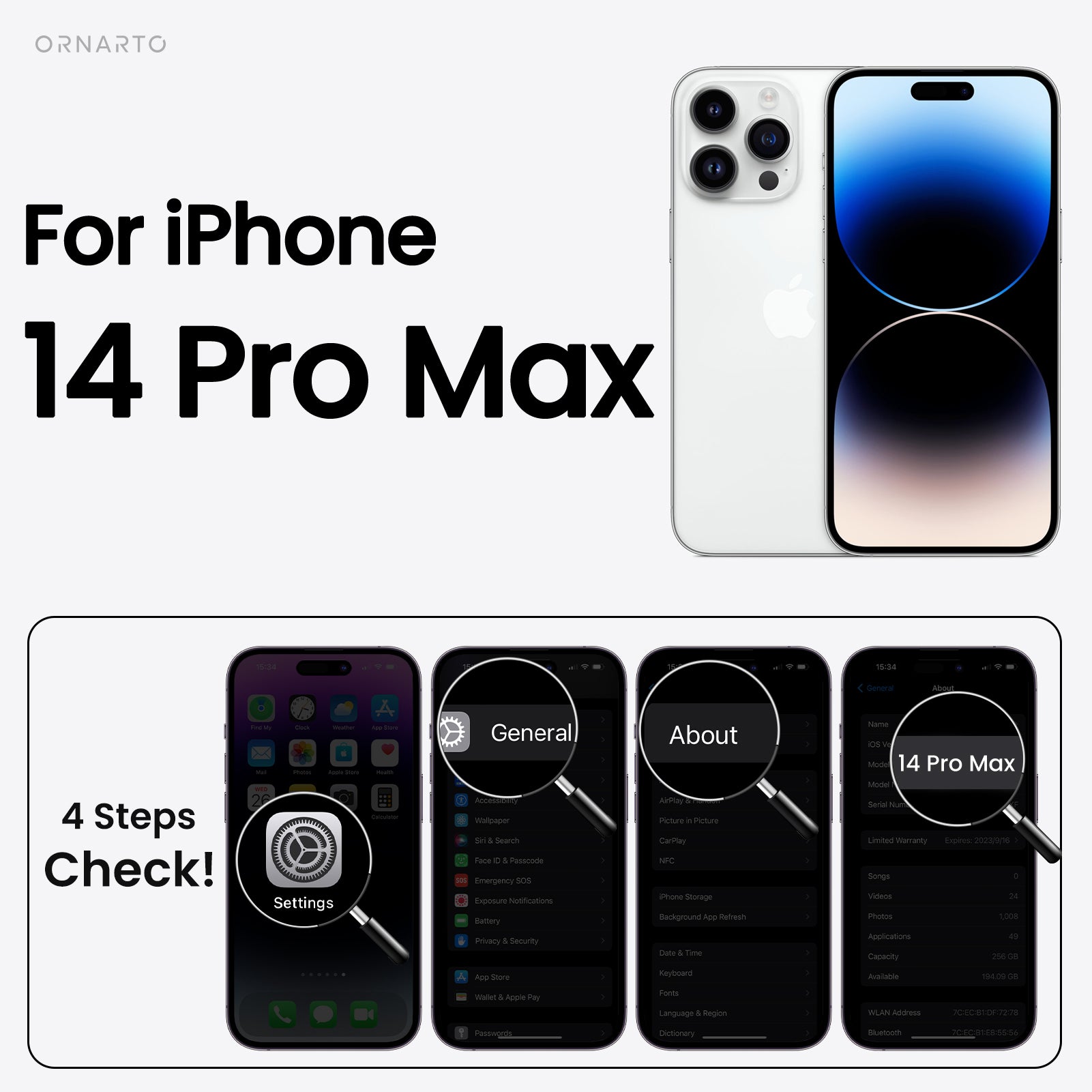 ORNARTO Liquid Silicone iPhone 14 Pro Max Case