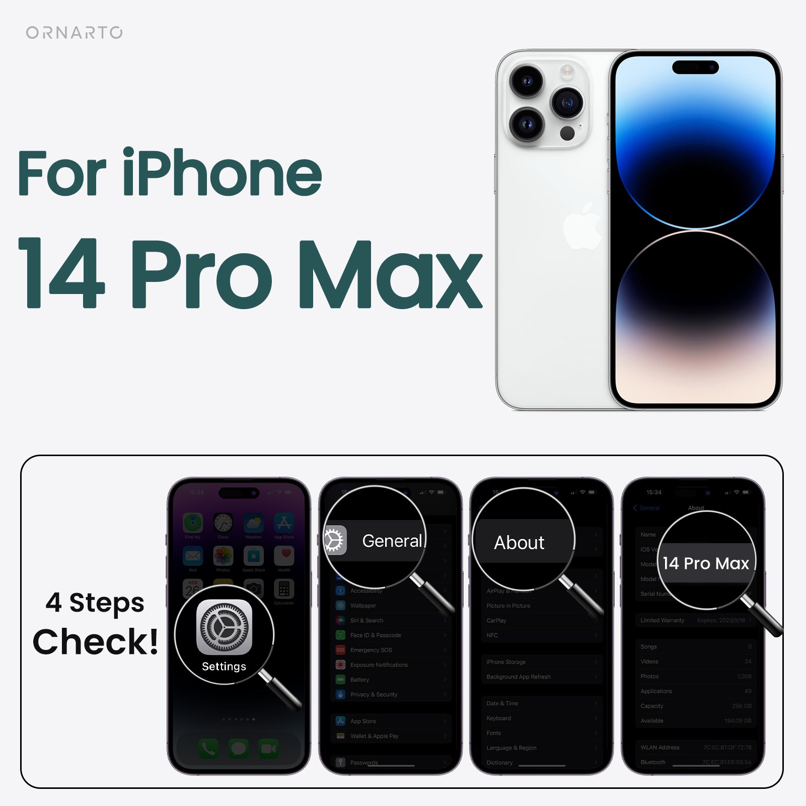 ORNARTO Liquid Silicone iPhone 14 Pro Max Case