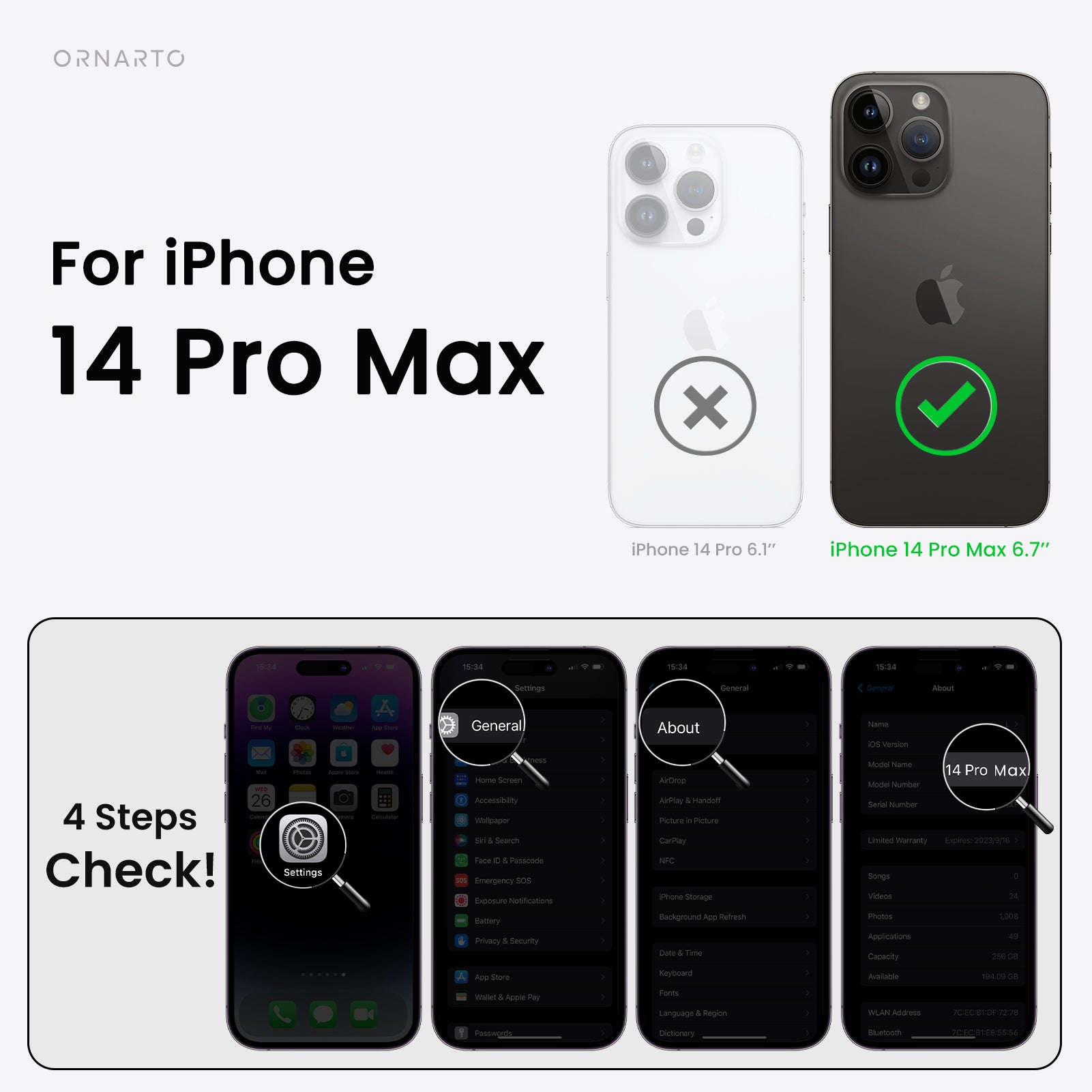 ORNARTO Liquid Silicone iPhone 14 Pro Max Case with Camera Protection and 2 Screen Protectors