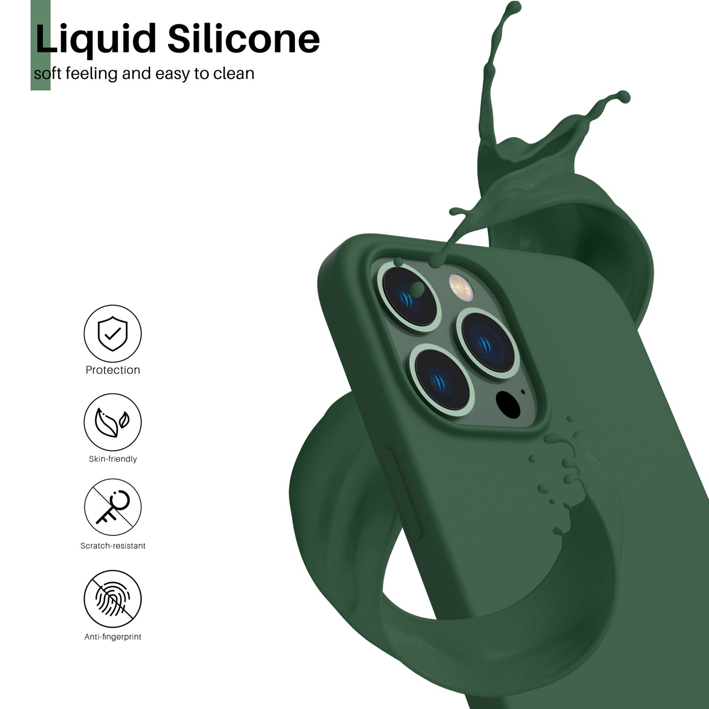 ORNARTO Liquid Silicone iPhone 13 Pro Max Case