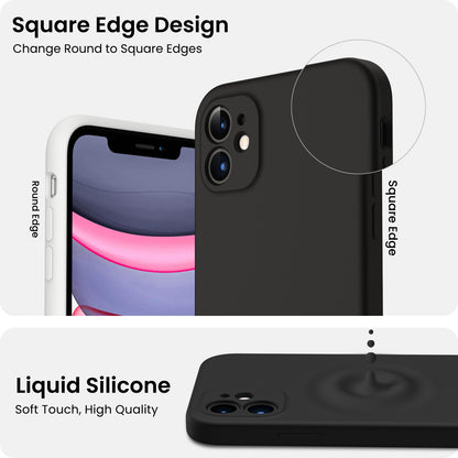 ORNARTO Liquid Silicone iPhone 11 Case with Camera Protection and 2 Screen Protectors