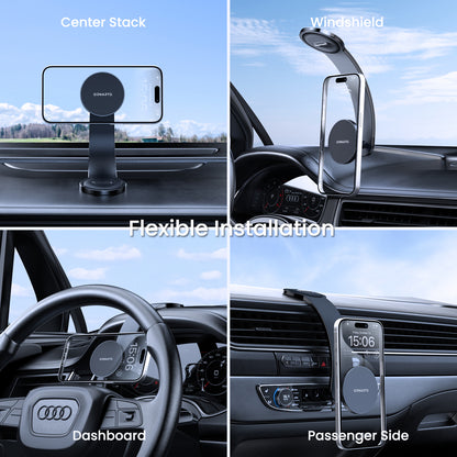 Bendable car mount compatible with MagSafe, fits all sizes smartphones