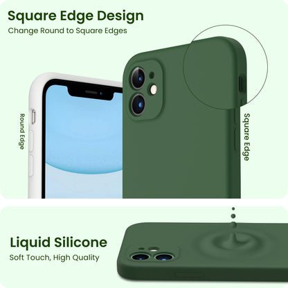 ORNARTO Liquid Silicone iPhone 11 Case with Camera Protection and 2 Screen Protectors