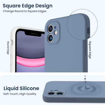 ORNARTO Liquid Silicone iPhone 11 Case with Camera Protection and 2 Screen Protectors