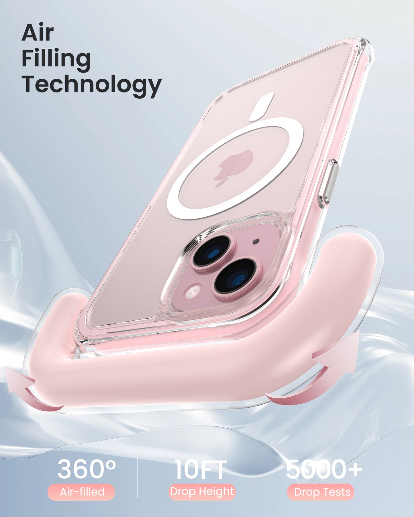 ORNARTO AirBags Case for iPhone 15/15 Plus/15 Pro/15 Pro Max