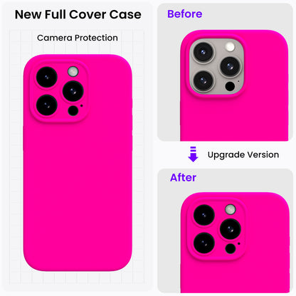 ORNARTO Liquid Silicone iPhone 15 Pro Case with Camera Protection and 2 Screen Protectors