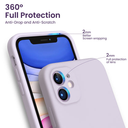 ORNARTO Liquid Silicone iPhone 11 Case with Camera Protection and 2 Screen Protectors