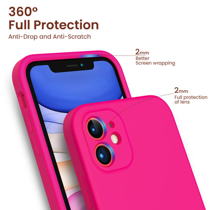 ORNARTO Liquid Silicone iPhone 11 Case with Camera Protection and 2 Screen Protectors