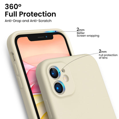 ORNARTO Liquid Silicone iPhone 11 Case with Camera Protection and 2 Screen Protectors