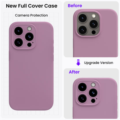 ORNARTO Liquid Silicone iPhone 15 Pro Case with Camera Protection and 2 Screen Protectors