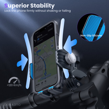 ORNARTO S3 Bike Phone Holder, Rotatable Motorcycle Phone Mount