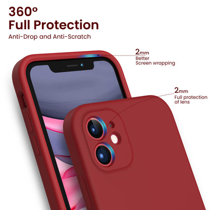 ORNARTO Liquid Silicone iPhone 11 Case with Camera Protection and 2 Screen Protectors