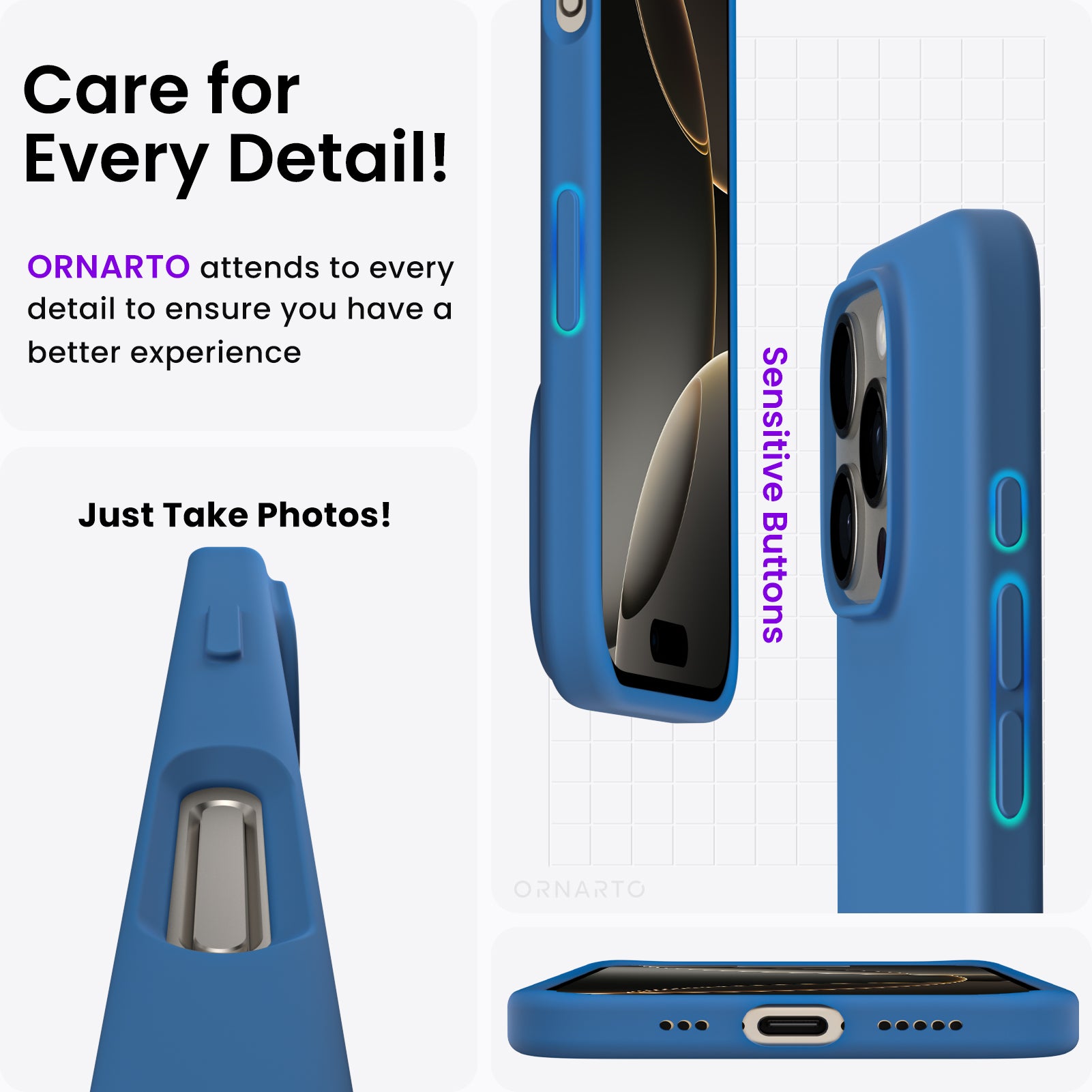 ORNARTO Liquid Silicone Case for iPhone 16 Series