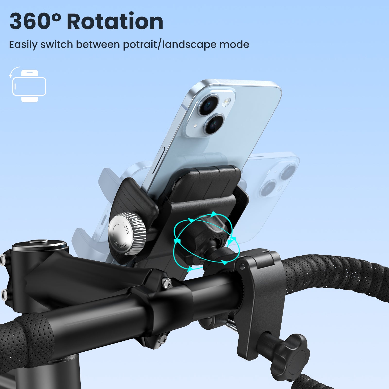 S1 Bike Phone Holder, Rotatable Motorcycle Phone Mount