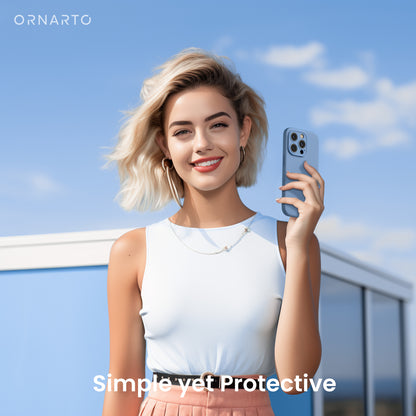 ORNARTO Liquid Silicone iPhone 15 Pro Max Case with Camera Protection and 2 Screen Protectors